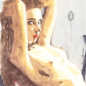 Nude Watercolor Portrait by erotic.color